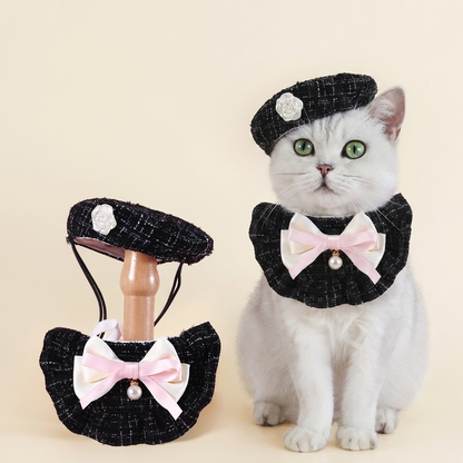 Cat Beret & Bib Set
