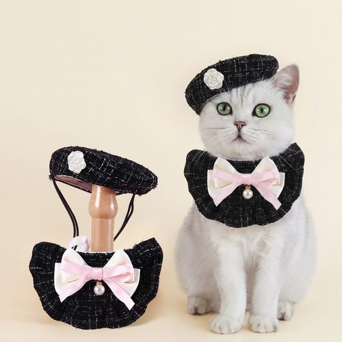 Cat Beret & Bib Set
